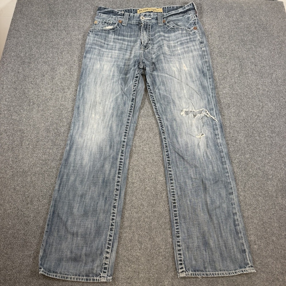 Big Star Jeans Mens 33x32 Pioneer Bootcut  Medium Wash Cowboy Rodeo Western Y2K